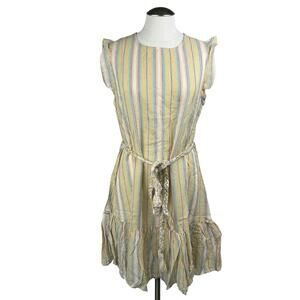 Women's Marine Layer Laney Beachy Stripe‎ V2 Flutter Sleeve Mini Dress sz Medium